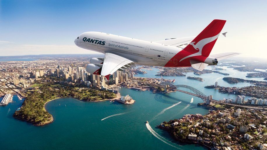 Qantas A380 Aircraft over Sydney